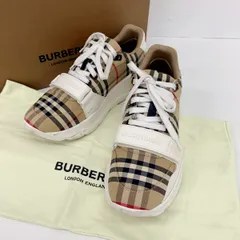 BURBERRY バーバリー ヴィンテージチェック柄スニーカー シューズ 箱付き メンズ サイズ42 27.0cm相当 ベージュ 靴 DF19090■のサムネイル