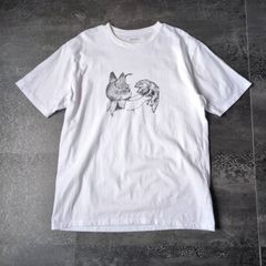 Graniph Stranger Things Netflix Collab Cat T-Shirt White Large L 그라니프 T셔츠 L 화이트 스트레인저싱스 콜라보 고양이 고양이