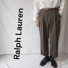 【90s】Ralph Lauren ラルフローレン ツータックスラックス ウール カーキ 古着 TALONジップのサムネイル