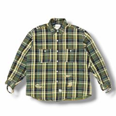 参考上代30800円 BOWWOW REPAIR AGEING FLANNEL SHIRTS リペア