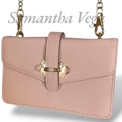 【MY0764】Samantha Vega サマンサヴェガ ショルダーバッグ チェーン ピンク PVC レザー 斜め掛け クラッチバッグ パーティ 結婚式