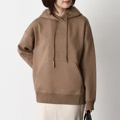 S Max Mara エス マックスマーラ パーカー トップス ANDREA アンドレア スキューバ ジャージー フーディ SMMANDREA 2619921021 レディース キャメル ホワイト コットン ドロップショルダー ロゴのサムネイル