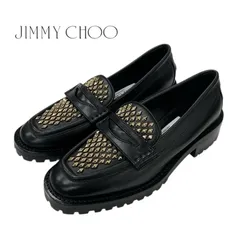 ジミーチュウ JIMMY CHOO DEANNA ローファー 革靴 靴 シューズ レザー ブラック ゴールド スタッズ フラットシューズのサムネイル