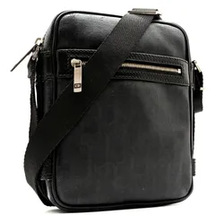 良品 Christian Dior クリスチャン ディオール トロッター ショルダーバッグ クロスボディ ポシェット 斜め掛け カバン ブラック 黒 キャンバス レザー スクエア型 夏休み トラベル 旅行 父の日 夏のボーナス ご褒美 ギフトのサムネイル