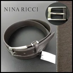 新品 ニナリッチ NINA RICCI ベルト 濃茶 牛革 レザー ヘアライン加工 カット調節可能 紳士 メンズのサムネイル