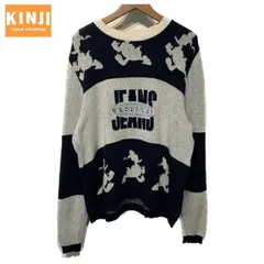 【中古】　ICEBERG　セーター　ニット　トップス　クルーネック　ウール　ナイロン　キャラクター　ディズニー　ドナルドダック　バイカラー　イタリア製　古着　/1156のサムネイル