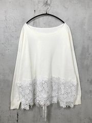 BEARDSLEYビアズリー 裾レース プルオーバー カットソー 刺繍 Fサイズ