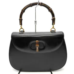 GUCCI グッチ 000 46 バンブー ハンドバッグ レザー ブラック オールドグッチ ヴィンテージ レディースのサムネイル