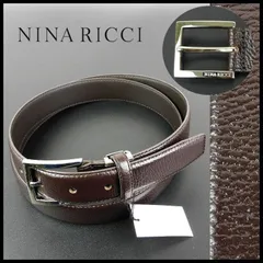 新品 ニナリッチ NINA RICCI ベルト濃茶 牛革 グレインレザー カット調節可能 メンズ 紳士のサムネイル