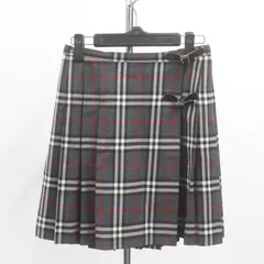 ITR1LLS6CXOI BURBERRY BLUE LABEL バーバリー ブルーレーベル ノバチェック スカート 毛100％ グレー レディース サイズ38