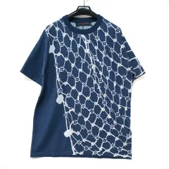 LOUIS VUITTON ルイヴィトン モノグラム フィッシュネット ショートスリーブ クルーネック 半袖ニット ネイビー M Lサイズ RM242MM AUR HRN16Wのサムネイル