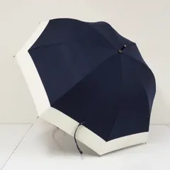 芦屋ロサブラン 完全遮光日傘 USED美品 ミドルサイズ コンビ ネイビー アイボリー UVカット 遮熱 55cm S3971のサムネイル