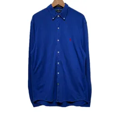 【中古】　POLO RALPH LAUREN　プレーンシャツ　長袖　シャツ　トップス　ボタンダウン　ワンポイント　ブランドロゴ　スモールポニー　刺しゅう　古着　/0122