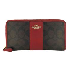 COACH CC335 タータンチェック 長財布 レッド - メルカリ