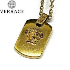 VERSACE ヴェルサーチェ ドッグタグ ネックレス ゴールド - メルカリ