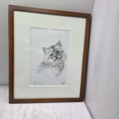 猫の絵画 額縁入り インテリア - メルカリ