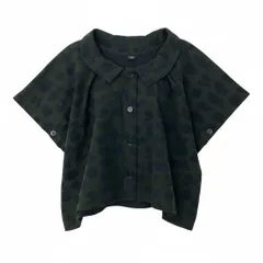 Ae26 Y`s ワイズ YOHJI YAMAMOTO ヨウジヤマモト 花柄刺繡 半袖シャツ YN-T21-967 サイズ2 カーキ ブラック レディース 女性服u02tのサムネイル