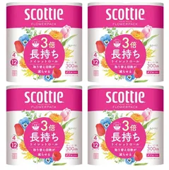 [인기만점] 스코티 플라워 팩, 지속력이 3배 긴 화장지, 더블, 4롤 x 4롤, 화장지, 4롤, 대량구매, 롱래스팅 타입, 컴팩트한 수납, 편리한 절약기법, 대량구매 준비, 방재용품