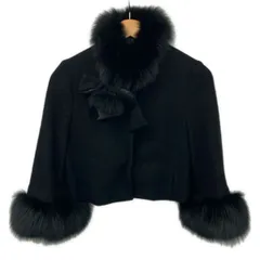 TO BE CHIC(トゥービーシック) ブルゾン レディース美品  - 黒 長袖/フォックス/リボン/ショート丈/秋/冬のサムネイル