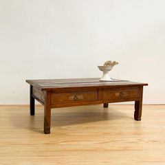 古い杉材テーブル 無垢材 作業台 古家具 ローテーブル 展示台 カフェ