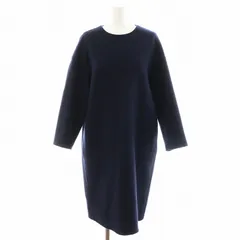 ユナイテッドアローズ UNITED ARROWS ワンピース ひざ丈 長袖 ウール 36 S 紺 ネイビー /AN37