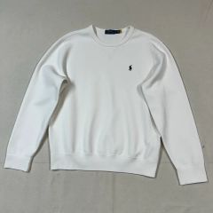現行QR✨ポロラルフローレン 裏毛 クルーネックスウェット ポニー 白 L 