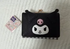サンリオ クロミ 二つ折り財布 チェック ブラック