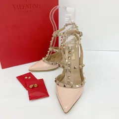 VALENTINO GARAVANI ヴァレンティノ パンプス サンダル ピンヒール ロックスタッズ アンクルストラップ レディース サイズ38 靴 DF19088■のサムネイル