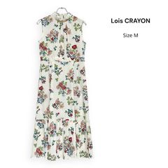 ロイスクレヨン 花柄ロングワンピース M ミントフラワーワンピース