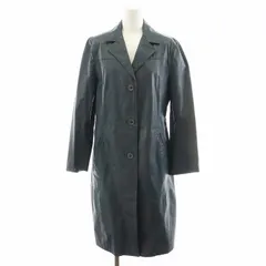 マックス&コー MAX&CO. チェスターコート ロング丈 レザー アウター 38 青 ブルー /AN33のサムネイル