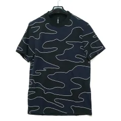 Neil Barrett ニールバレット フロント 総柄 スリム フィット レギュラーレングス Tシャツ ブラック ネイビー XSサイズ BJE655 S2579のサムネイル