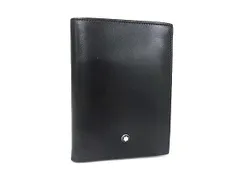 ■新品■未使用■ MONT BLANC モンブラン レザー 二つ折り 財布 ウォレット 札入れ カード入れ メンズ ブラック系 FX5257のサムネイル
