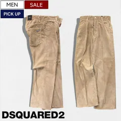 【定価124,300円(税込)】DSQUARED2 ディースクエアード  トレンドのルーズフィットに楽チンストレッチ！大人のヌケ感を演出するウォッシュ加工コーデュロイワイドパンツ ワイドストレート《LOOSE JEAN -ルーズジーン-》ベージュ  S74LB