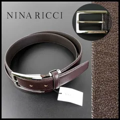 新品 NINA RICCI ニナリッチ ベルト 濃茶 牛革 シボレザー カット調節可能 メンズ 紳士のサムネイル