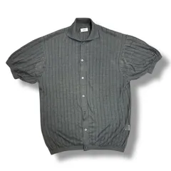 参考上代30800円 ALLEGE 24SS Linen S/S Knit Shirt リネン半袖ニットシャツ アレッジ AL24S-KN02 グレー 4 （78592A）のサムネイル