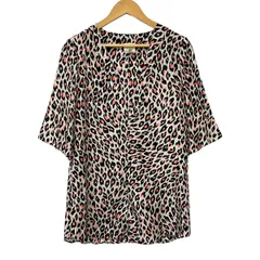 MILLY(ミリー) 半袖カットソー サイズS レディース美品  - 黒×ピンク×白 豹柄のサムネイル