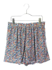ビス ViS キュロット パンツ スカート 花柄 シフォンM 青 ブルー /yaのサムネイル