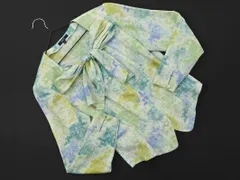 ROPE ロペ 総柄 ボウタイ ノーカラー ジャケット sizeM/ミント ■◇ レディースのサムネイル