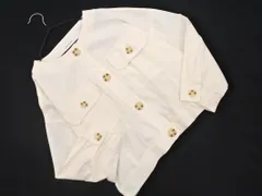 natural couture ナチュラルクチュール リネン混 ノーカラー ジャケット sizeF/白 ■◇ レディースのサムネイル