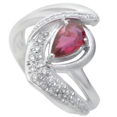 非加熱ルビー0.98ct ダイヤモンド0.09ct Pt900 リング - メルカリ