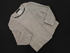 green label relaxing グリーンレーベルリラクシング ユナイテッドアローズ リネン混 ボーダー ラップ風 ノーカラー ジャケット size36/白ｘ黒 ■◇ レディース