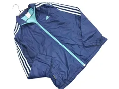 adidas アディダス ロゴ トラック ジャケット sizeL/紺xライトグリーン ■◇ レディース