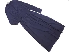 NATURAL BEAUTY BASIC ナチュラルビューティーベーシック 総柄 マキシ ワンピース sizeM/紺 ■◇ レディース