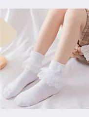 女の子 フォーマル 即購入OK 靴下 5足セット ショート丈 キッズ レース フリル 白 ホワイト パール 12-22cm対応 子供用 入学式 卒業式 卒園式 結婚式 発表会 七五三#m6c9v1