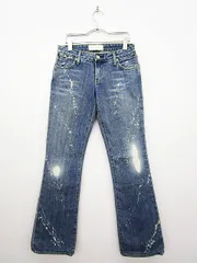 ペーパーデニム&クロス PAPER DENIM&CLOTH パンツ デニム ジーンズ フレア ダメージ加工 ペイント 26 青 ブルーのサムネイル