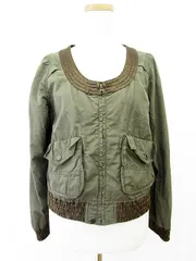 ダブルクローゼット w closet ウェアーズインク wears inc. ジャケット ノーカラー ジップアップ F カーキのサムネイル