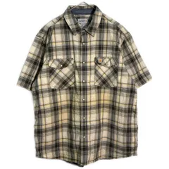 Carhartt カーハート 半袖シャツ チェック ベージュ(メンズ XL)中古 古着 Y1865
