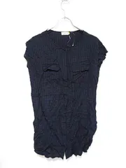 レプシィム ローリーズファーム LEPSIM LOWRYS FARM ワンピース シャツ ミニ ストライプ M 紺 ネイビー