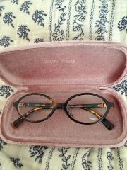新品未使用】miu miu オーバルメガネ ブラック / トータス - メルカリ