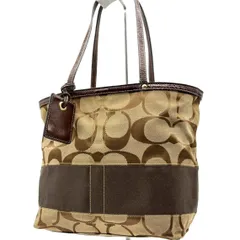 コーチ COACH トートバッグ シグネチャー キャンバス ブラウン ベージュ 肩掛け レディース メンズ 通勤 通学 大容量 レザー チャーム付き 定番 人気 おしゃれ カジュアル Y2K ヴィンテージ アーカイブ お出かけ 普段使い 上品